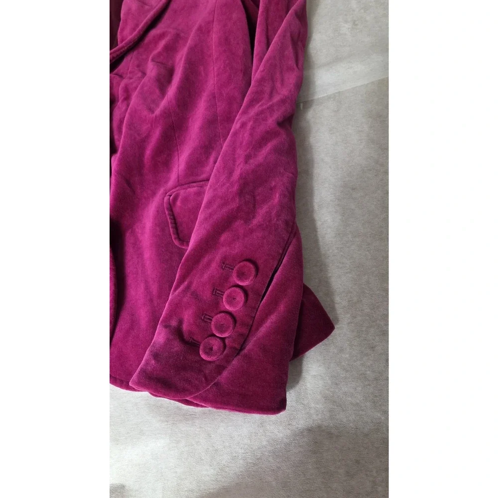 Y2K Ann Taylor Pink Berry Velvet Stylish Versatile Cotton Women Blazer